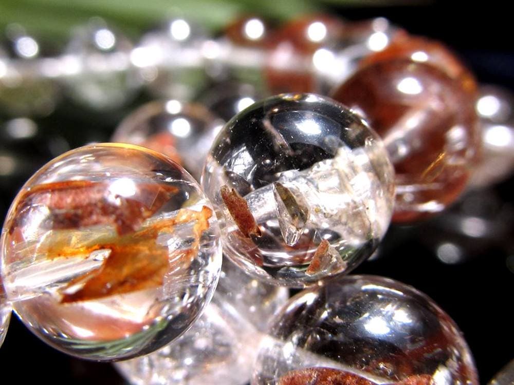 ライモナイトインクォーツ ブレスレット 褐鉄鉱 水晶