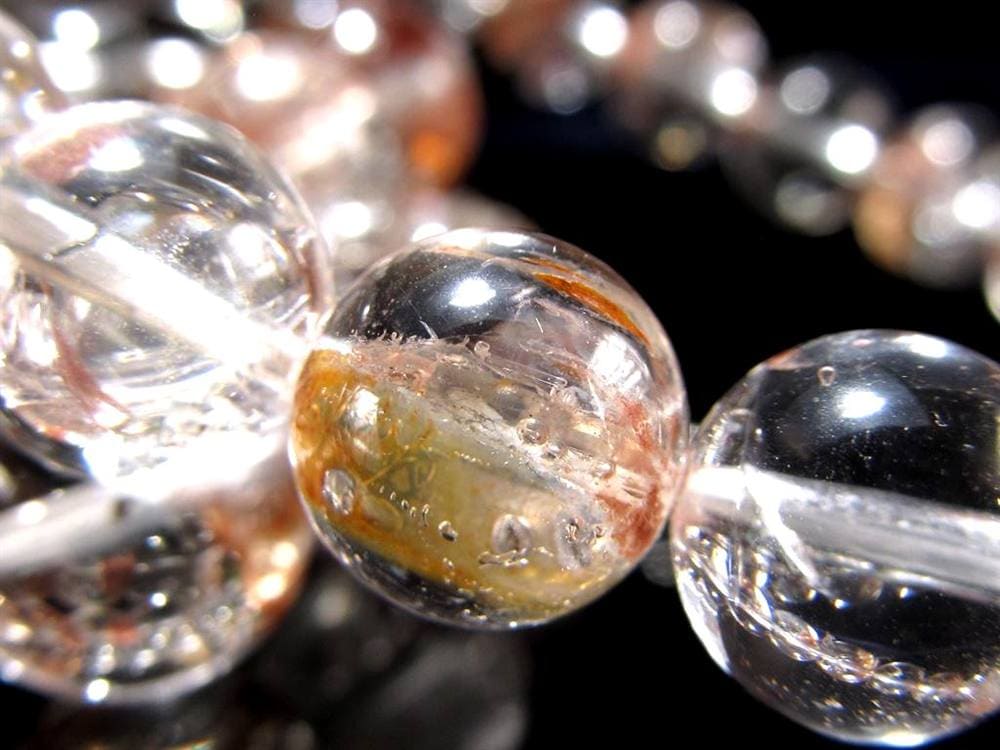 ライモナイトインクォーツ ブレスレット 褐鉄鉱 水晶