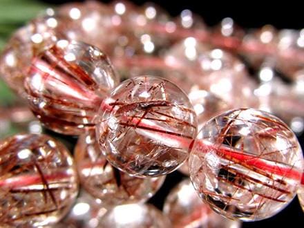 赤針 水晶 レッドルチル クォーツ ブレスレット