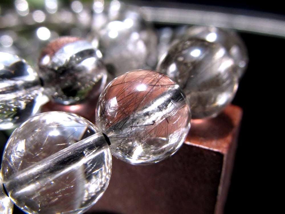 ブラックルチルクォーツ ブレスレット 黒針 ブラックトルマリン ルチルレイテッドクォーツ