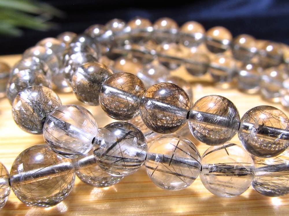 ブラックルチルクォーツ ブレスレット 黒針 ブラックトルマリン ルチルレイテッドクォーツ