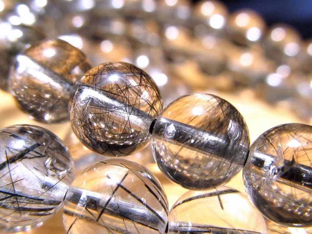 ブラックルチルクォーツ ブレスレット 黒針 ブラックトルマリン ルチルレイテッドクォーツ