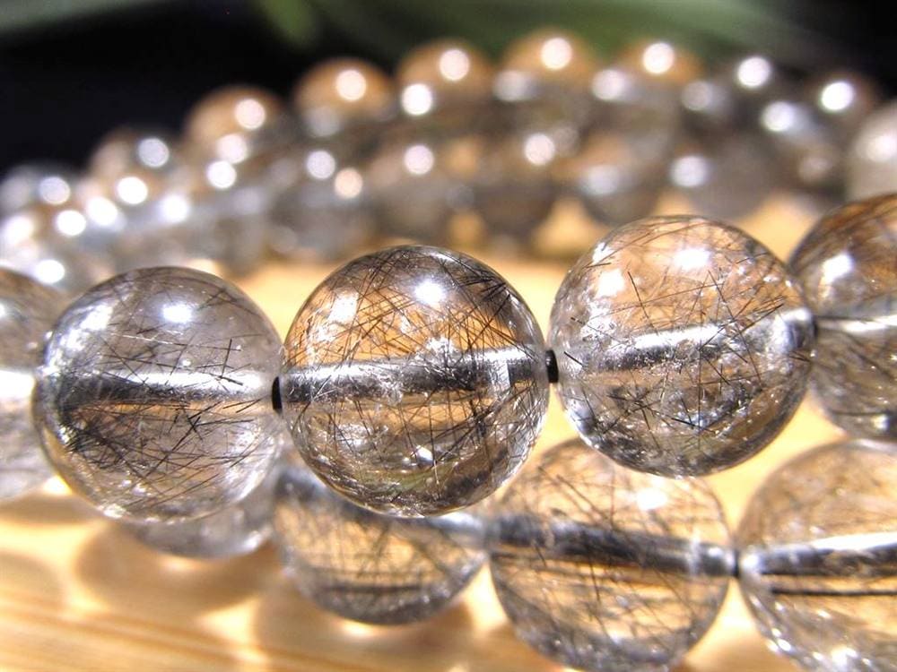 ブラックルチルクォーツ ブレスレット 黒針 ブラックトルマリン ルチルレイテッドクォーツ