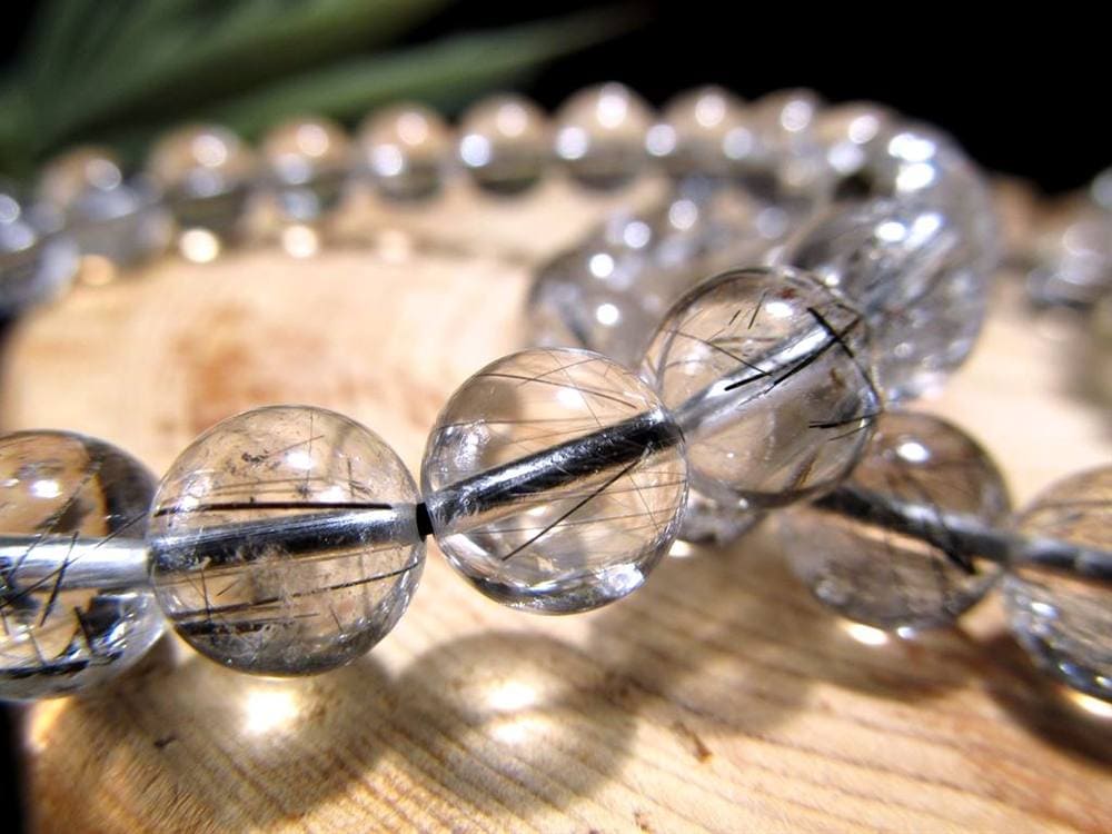 ブラックルチルクォーツ ブレスレット 黒針 ブラックトルマリン ルチルレイテッドクォーツ