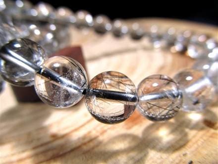 ブラックルチルクォーツ ブレスレット 黒針 ブラックトルマリン ルチルレイテッドクォーツ