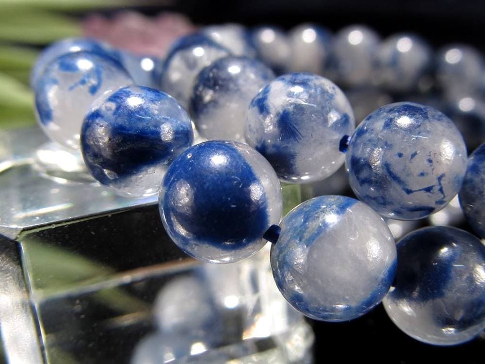 ブルーガーデンクォーツ デュモルチェライト ブレスレット ガーデンクォーツ インクォーツ