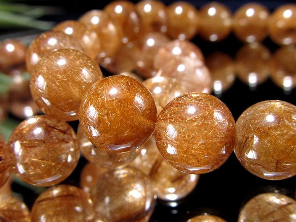 ブラウンルチルクォーツ ブレスレット 天然石 パワーストーン ルチルクォーツ