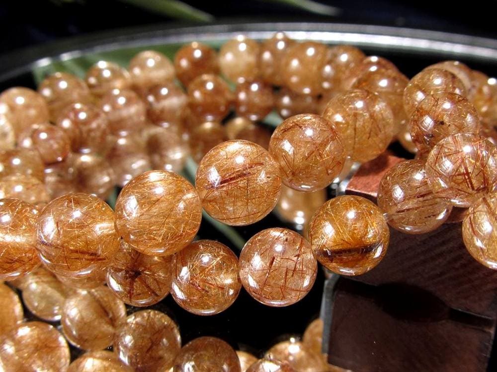 ブラウンルチルクォーツ ブレスレット 天然石 パワーストーン ルチルクォーツ