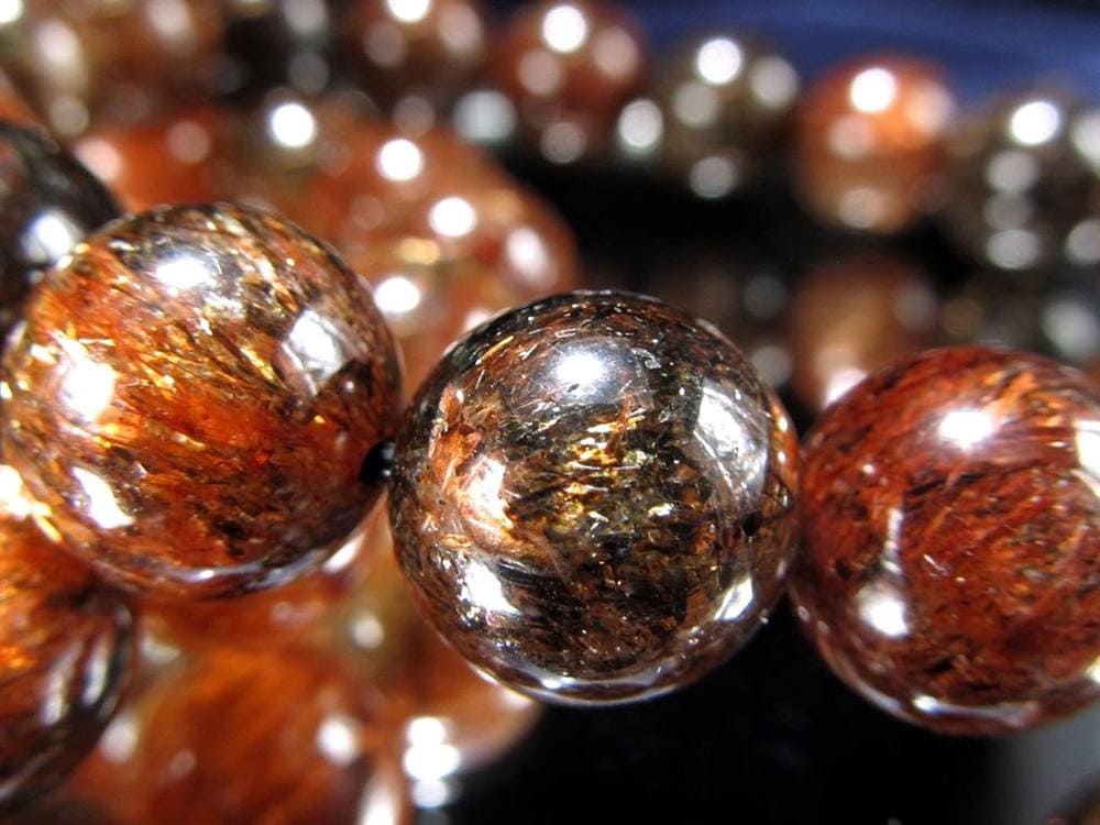 フォリエーテッドマイカインクォーツ ブラウンエピドートインクォーツ マイカ 雲母 ブレスレット