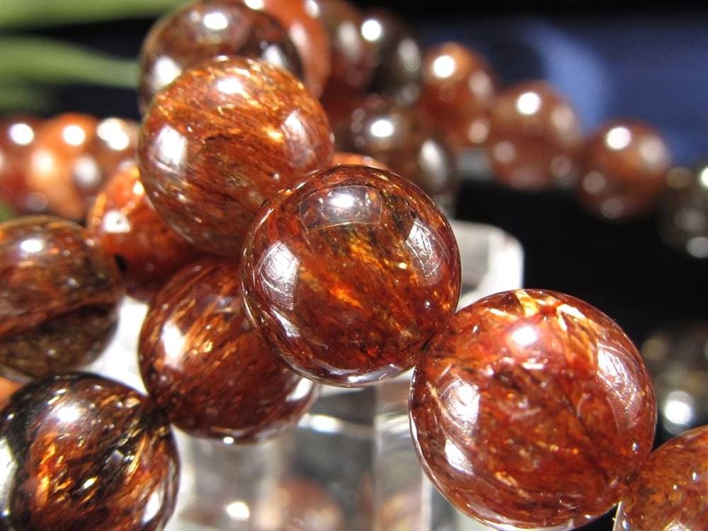 フォリエーテッドマイカインクォーツ ブラウンエピドートインクォーツ マイカ 雲母 ブレスレット