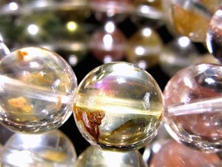 ライモナイトインクォーツ ブレスレット 褐鉄鉱 水晶 貫入