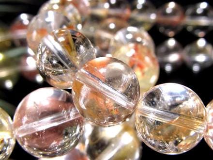 ライモナイトインクォーツ ブレスレット 褐鉄鉱 水晶 貫入