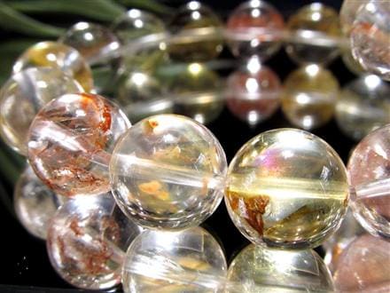 ライモナイトインクォーツ ブレスレット 褐鉄鉱 水晶 貫入