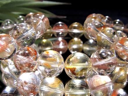 ライモナイトインクォーツ ブレスレット 褐鉄鉱 水晶 貫入