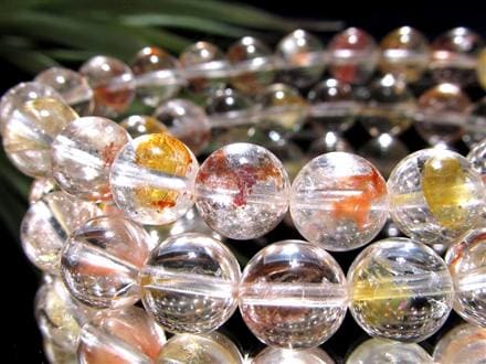 ライモナイトインクォーツ ブレスレット 褐鉄鉱 水晶 貫入