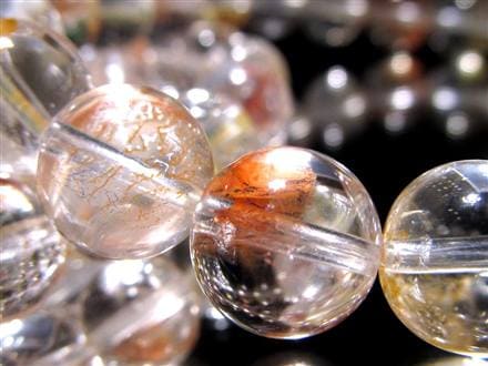 ライモナイトインクォーツ ブレスレット 褐鉄鉱 水晶 貫入