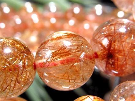 オレンジルチルクォーツ ブレスレット ルチルレイテッドクォーツ 針入り水晶 ルチル針