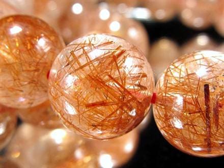 オレンジルチルクォーツ ブレスレット ルチルレイテッドクォーツ 針入り水晶 ルチル針