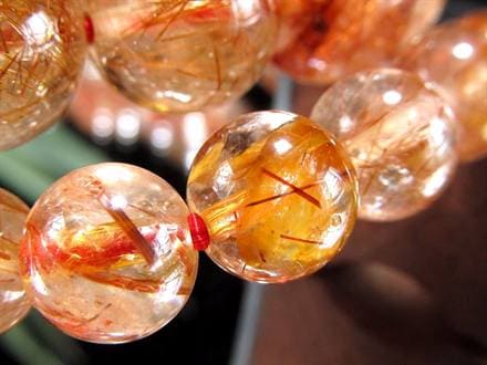 オレンジルチルクォーツ ブレスレット ルチルレイテッドクォーツ 針入り水晶 ルチル針