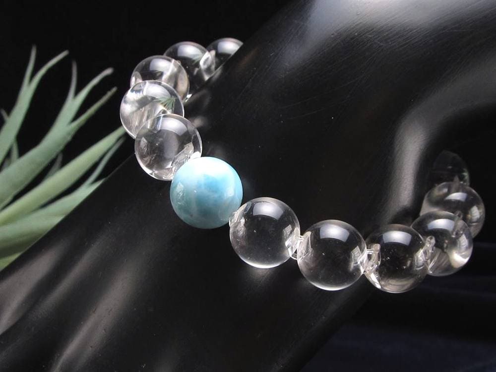 水晶 クリスタル ラリマー ブレスレット 牛穴