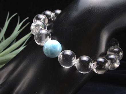 水晶 クリスタル ラリマー ブレスレット 牛穴