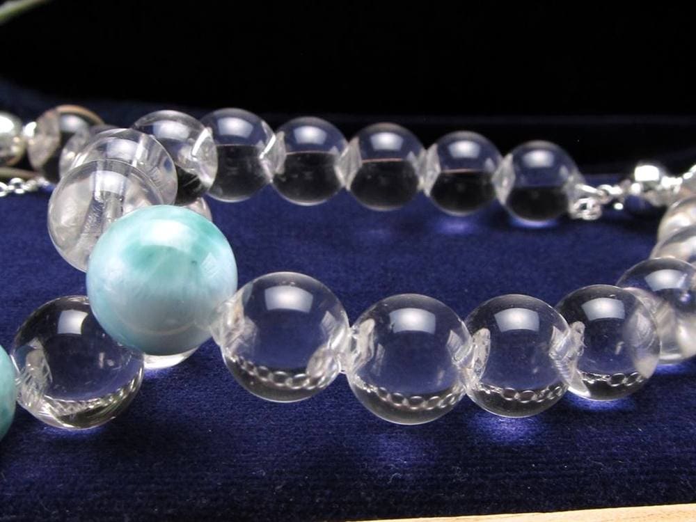 水晶 クリスタル ラリマー ブレスレット 牛穴