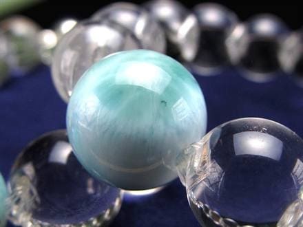 水晶 クリスタル ラリマー ブレスレット 牛穴