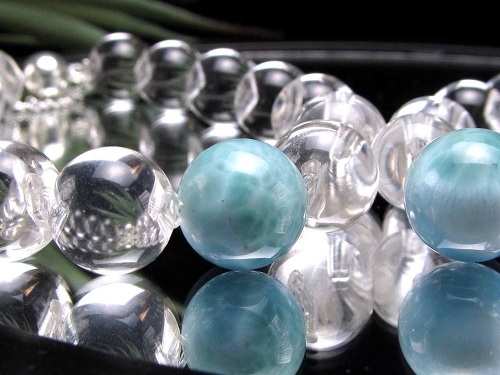 水晶 クリスタル ラリマー ブレスレット 牛穴