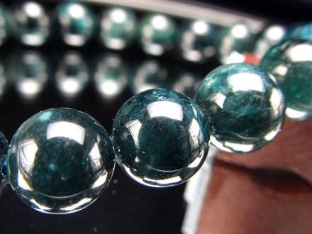グランディディエライト ブレスレット ディープ ブルーグリーン マダガスカル産