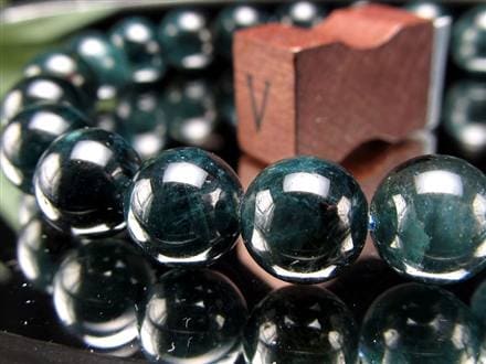 グランディディエライト ブレスレット ディープ ブルーグリーン マダガスカル産