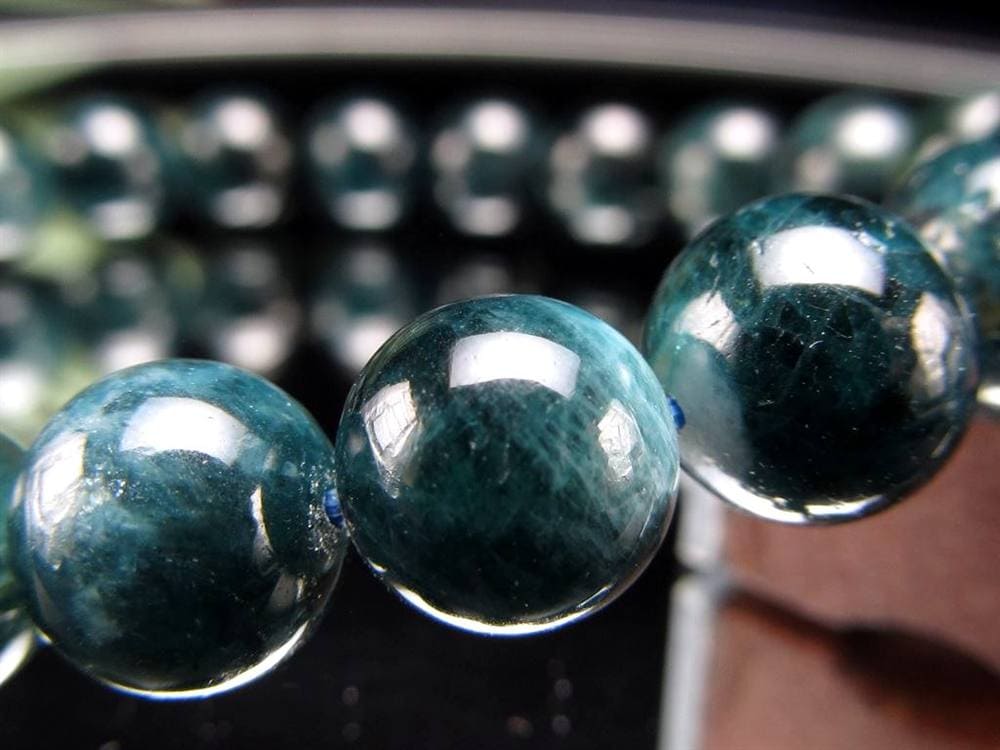 グランディディエライト ブレスレット ディープ ブルーグリーン マダガスカル産