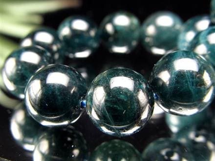 グランディディエライト ブレスレット ディープ ブルーグリーン マダガスカル産