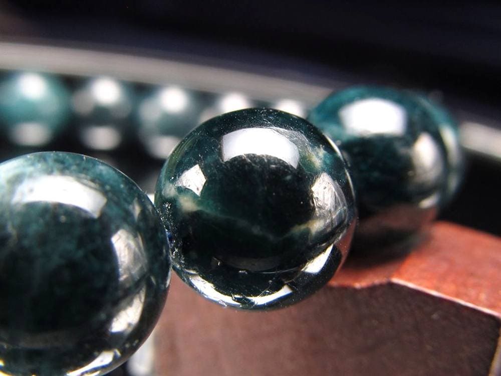 グランディディエライト ブレスレット ディープ ブルーグリーン マダガスカル産