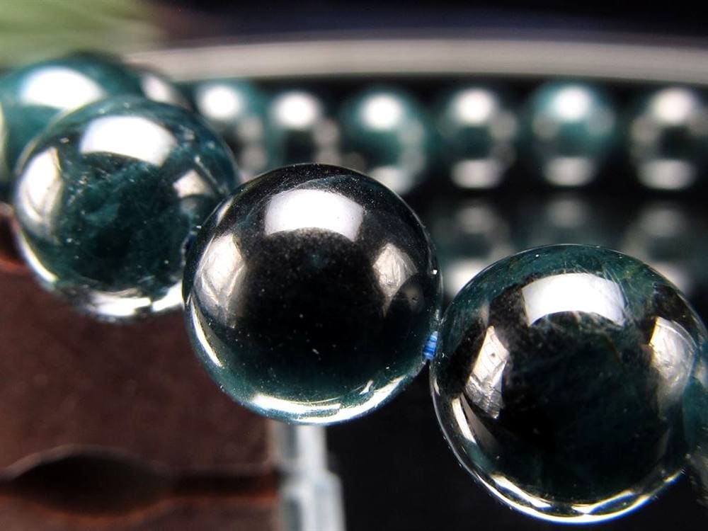 グランディディエライト ブレスレット ディープ ブルーグリーン マダガスカル産