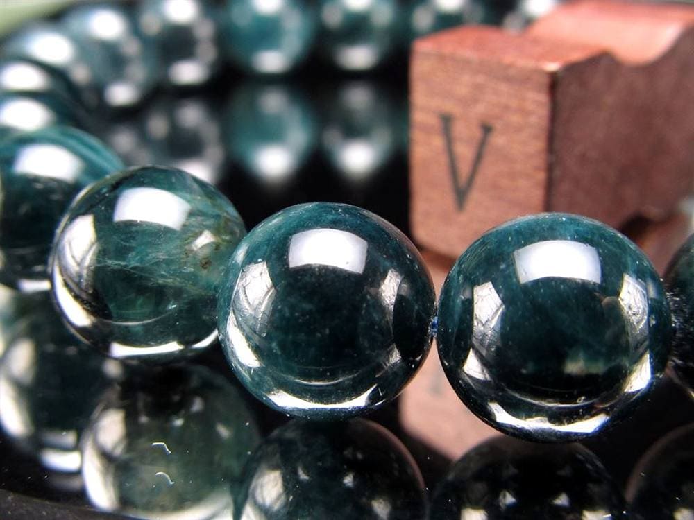 グランディディエライト ブレスレット ディープ ブルーグリーン マダガスカル産