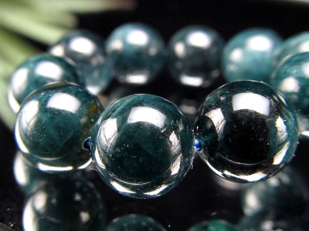 グランディディエライト ブレスレット ディープ ブルーグリーン マダガスカル産