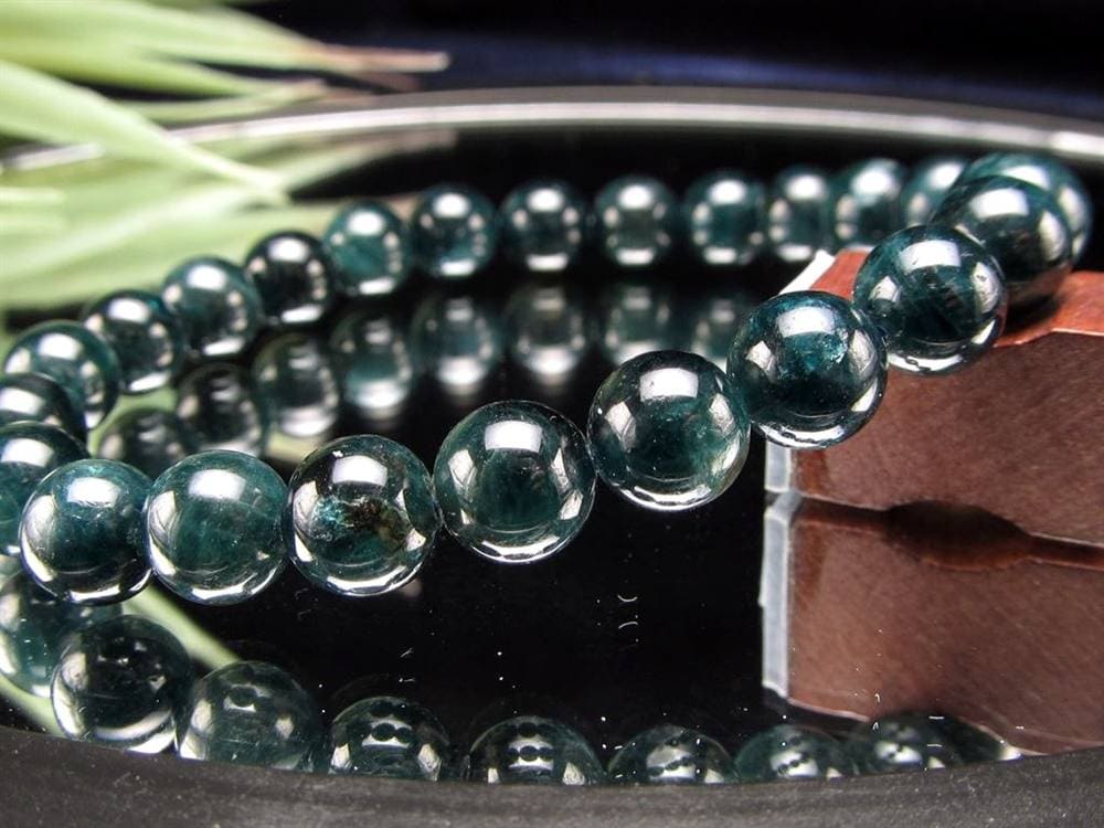 グランディディエライト ブレスレット ディープ ブルーグリーン マダガスカル産