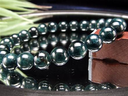 グランディディエライト ブレスレット ディープ ブルーグリーン マダガスカル産