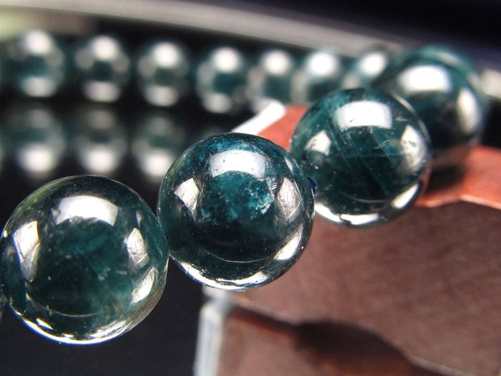 グランディディエライト ブレスレット ディープ ブルーグリーン マダガスカル産