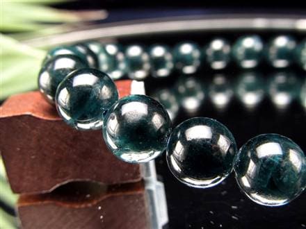 グランディディエライト ブレスレット ディープ ブルーグリーン マダガスカル産