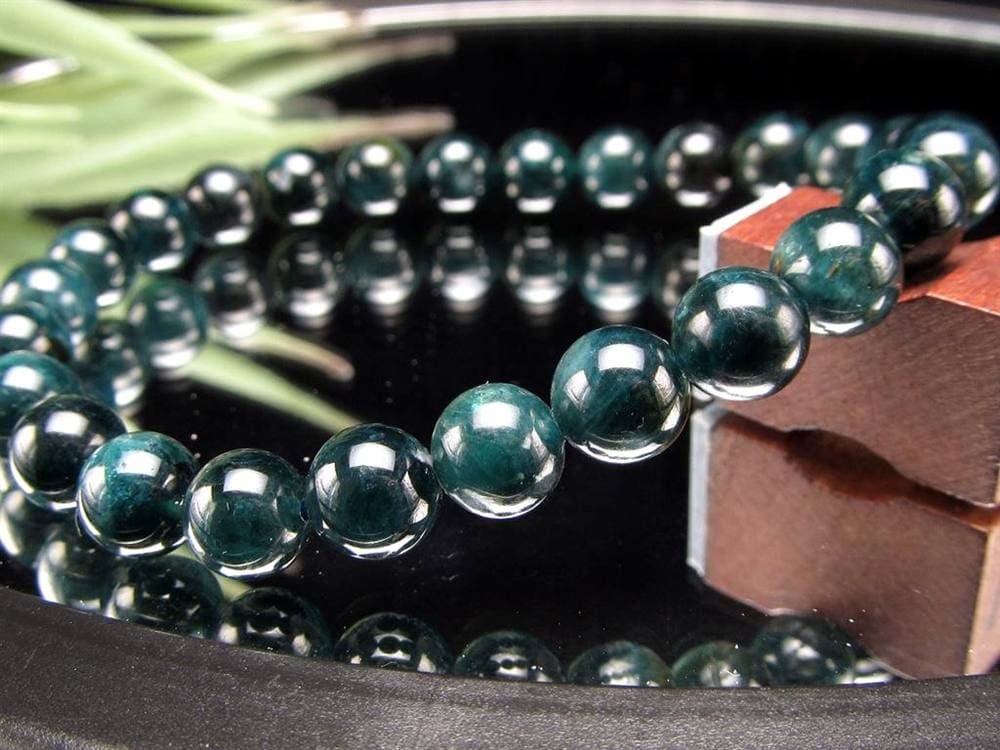 グランディディエライト ブレスレット ディープ ブルーグリーン マダガスカル産