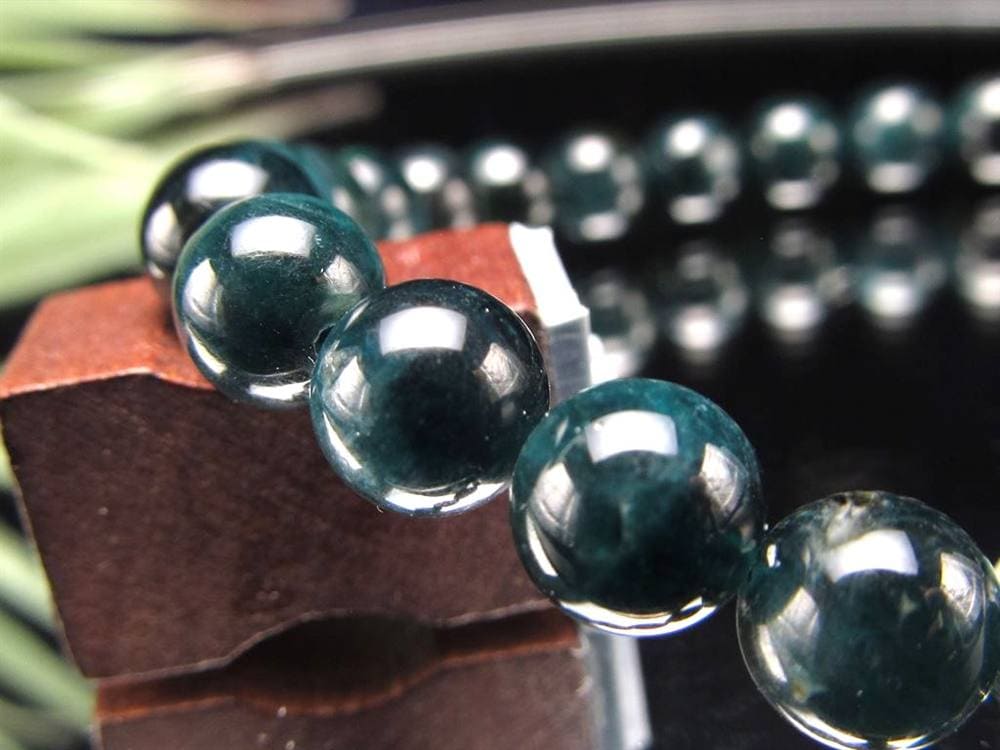 グランディディエライト ブレスレット ディープ ブルーグリーン マダガスカル産