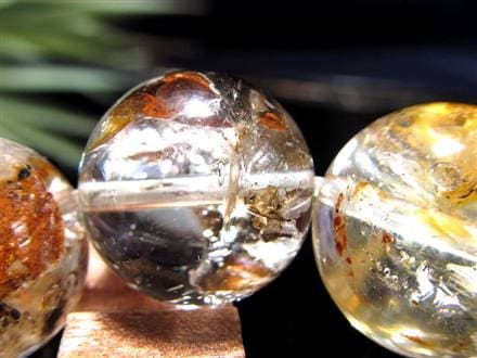 エレスチャルクォーツ 骸骨水晶 ブレスレット ライモナイト グラファイト