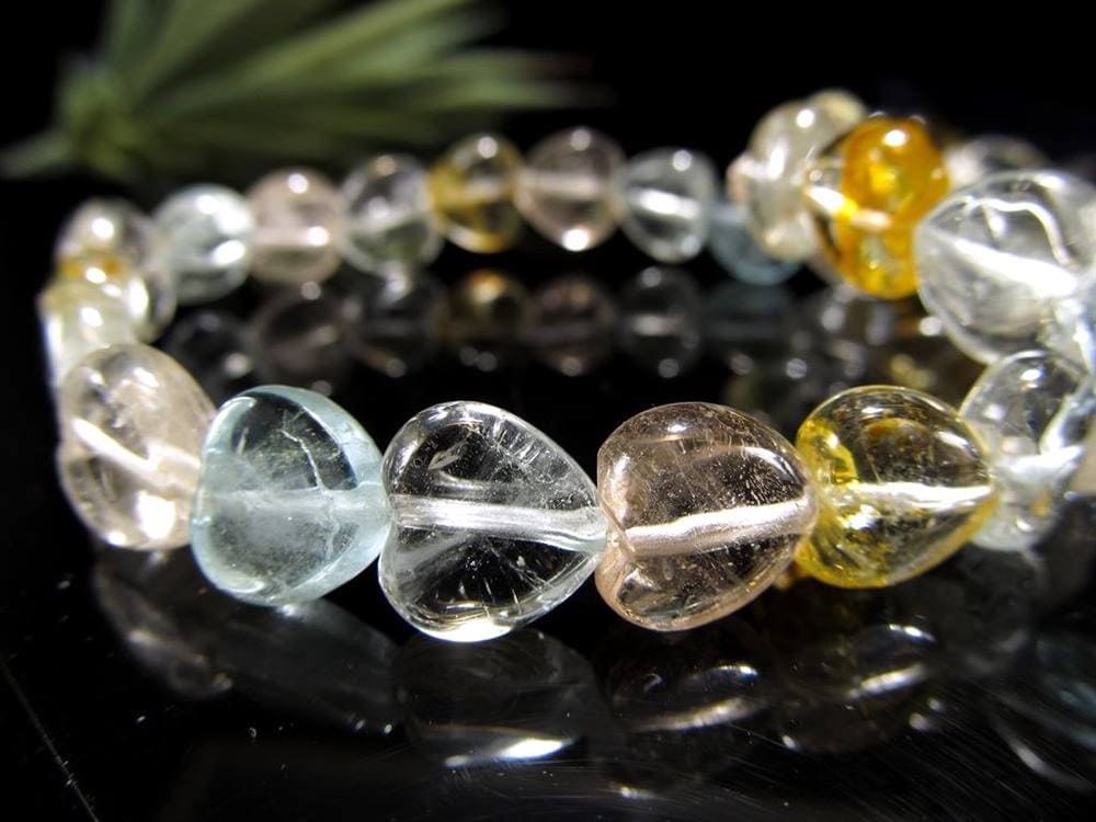 トパーズ ハート ブレスレット ライモナイトトパーズ カラーレストパーズ