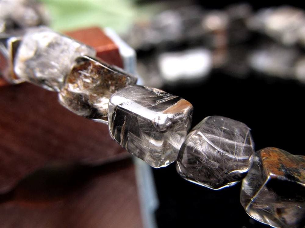 プラチナルチルクォーツ ブレスレット プラチナルチル ルチルレイテッドクォーツ ブルッカイト