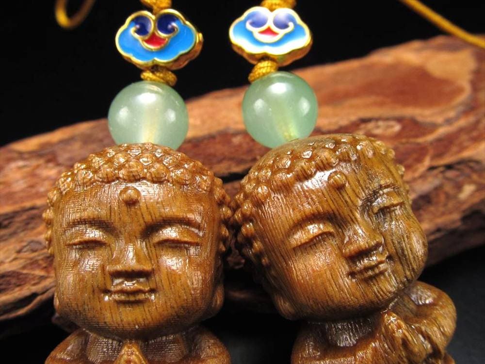 白檀 天然香木 サンダルウッド ビャクダン 彫刻 ストラップ