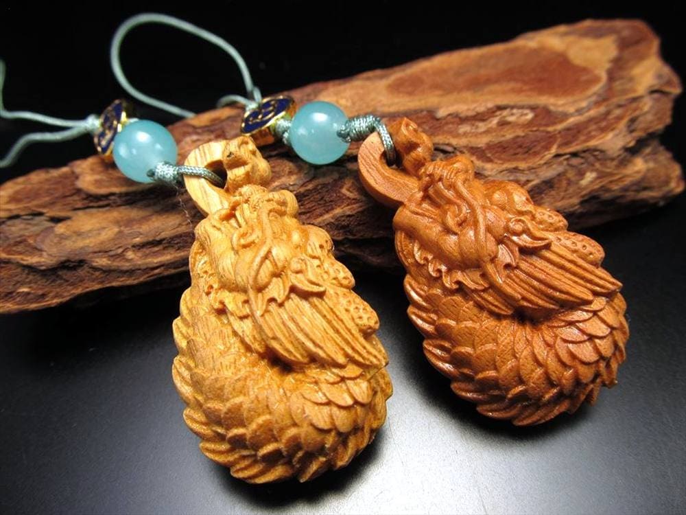 白檀 天然香木 サンダルウッド ビャクダン 彫刻 ストラップ