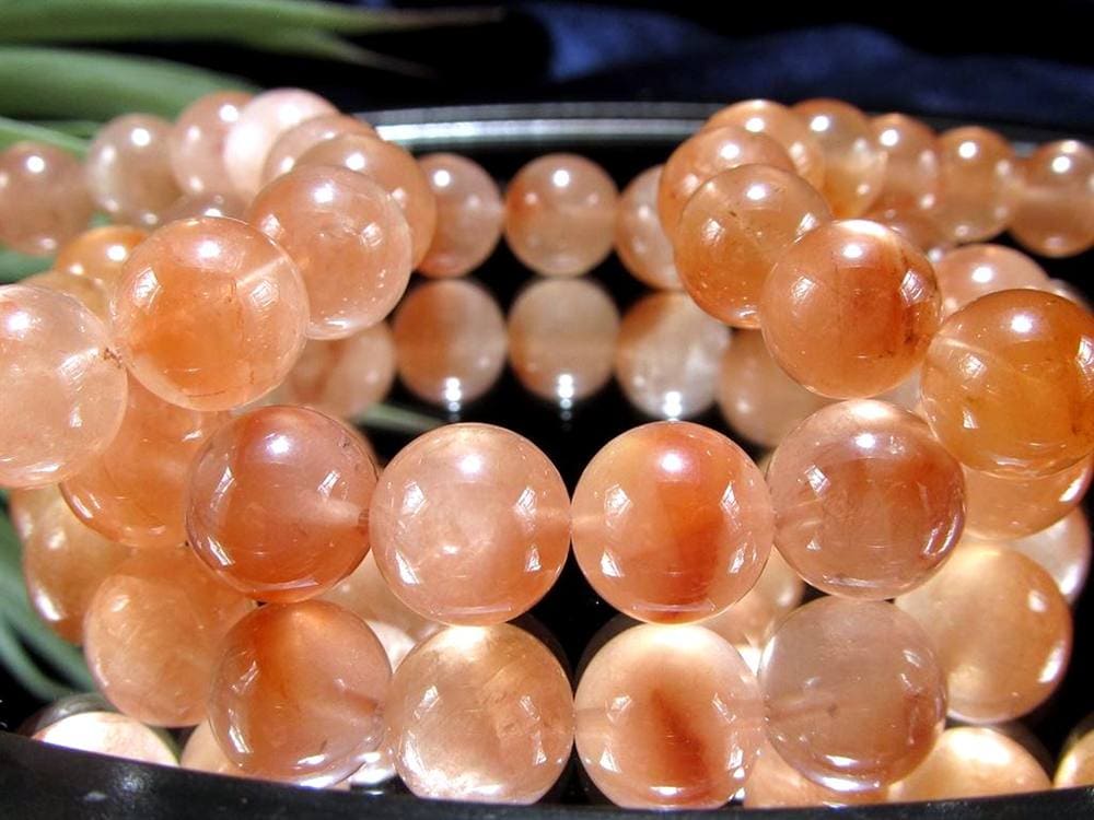 オレンジラビットファー クォーツ ラビットファー ラビットヘア ブレスレット