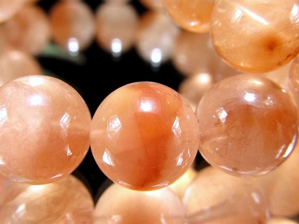 オレンジラビットファー クォーツ ラビットファー ラビットヘア ブレスレット