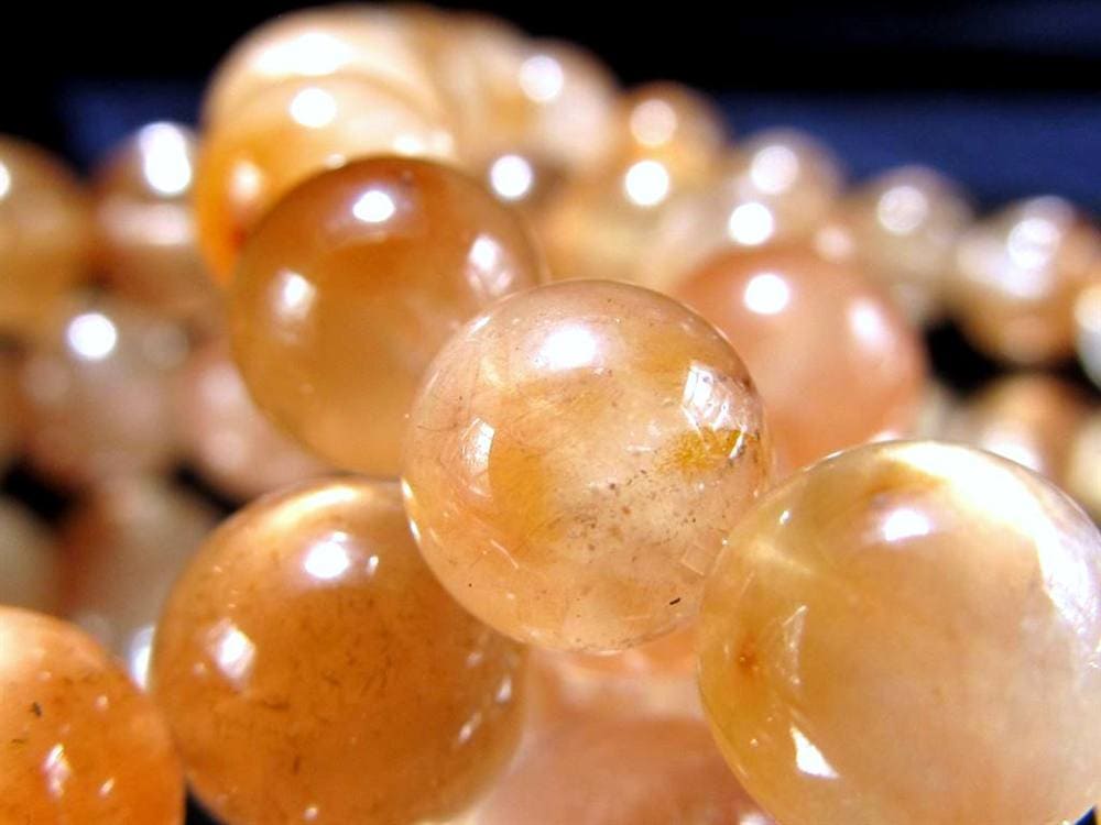 オレンジラビットファー クォーツ ラビットファー ラビットヘア ブレスレット